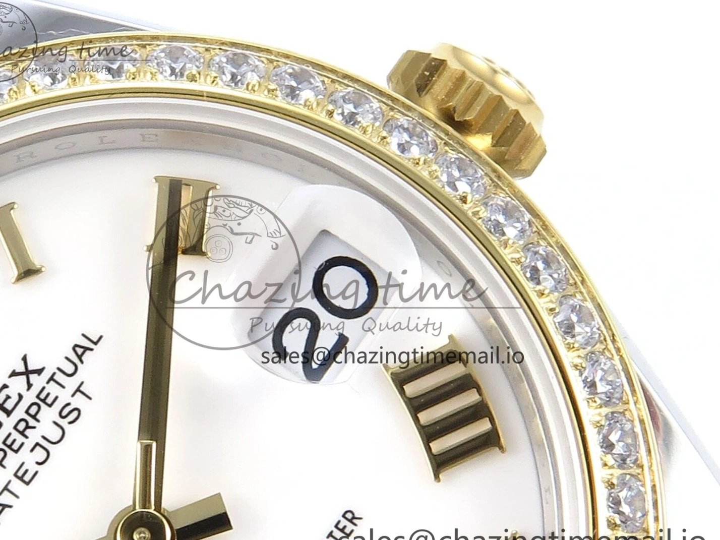 MiroTime 0317 DateJust 31 278383RBR ARF 1:1 Best Edition 904L Steel White Roman Dial Diamonds Bezel on SS YG Oyster Bracelet ETA Cozy 400